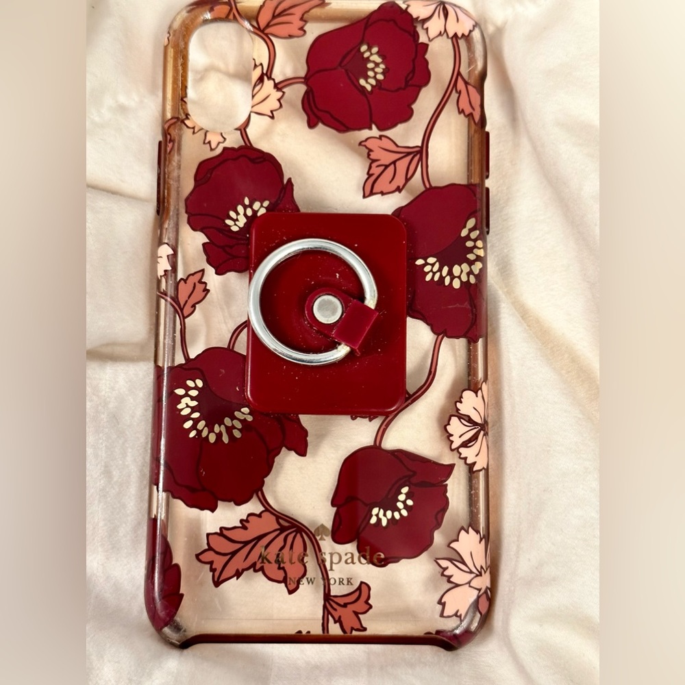 iPhone XS case with phone holder can peel phone holder off for a new one.